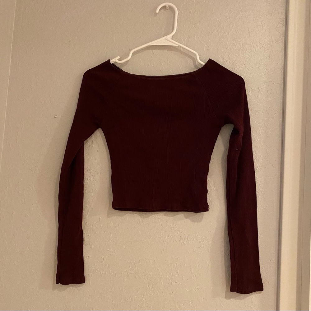 Brandy Melville Boatneck Long Sleeve Top
